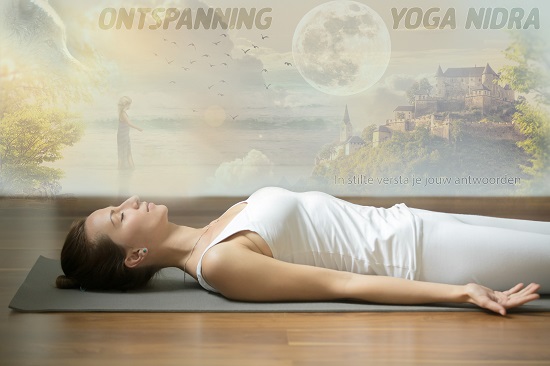 Portrait of sporty attractive woman practicing yoga, lying in Corpse, Dead Body exercise, Savasana pose, resting after working out, wearing white sportswear, indoor, home interior background